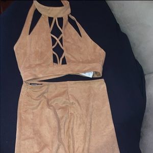 Suede two piece set